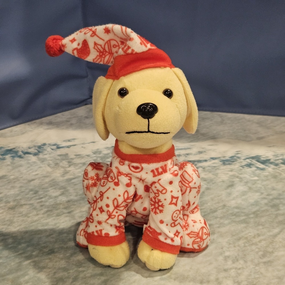 Raising Cane's 2020 Collector Dog Plush Christmas Pajamas Advertising Mascot 9"